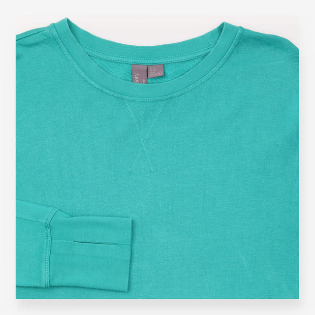 Sweaty Betty Sweatshirt Teal Blue Crew Neck Short