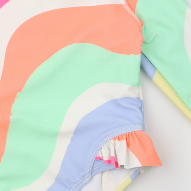 Swimming Costume Neon Print Frilly