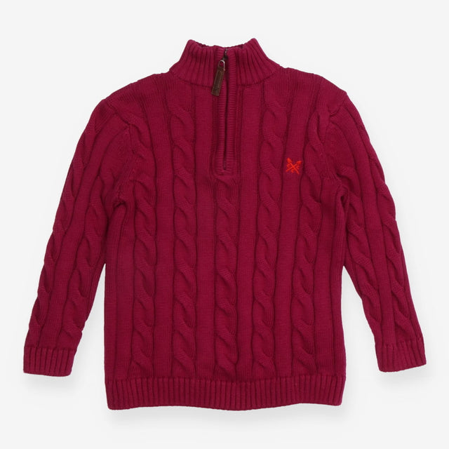 Sweater knit plum quarter zip