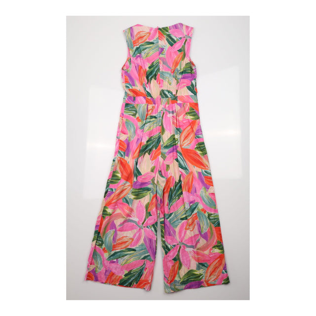 Sleeveless Jumpsuit Bright Tropical Print Hemp Ble
