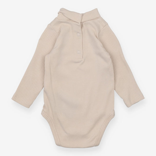 Roll neck Cream ribbed bodysuit