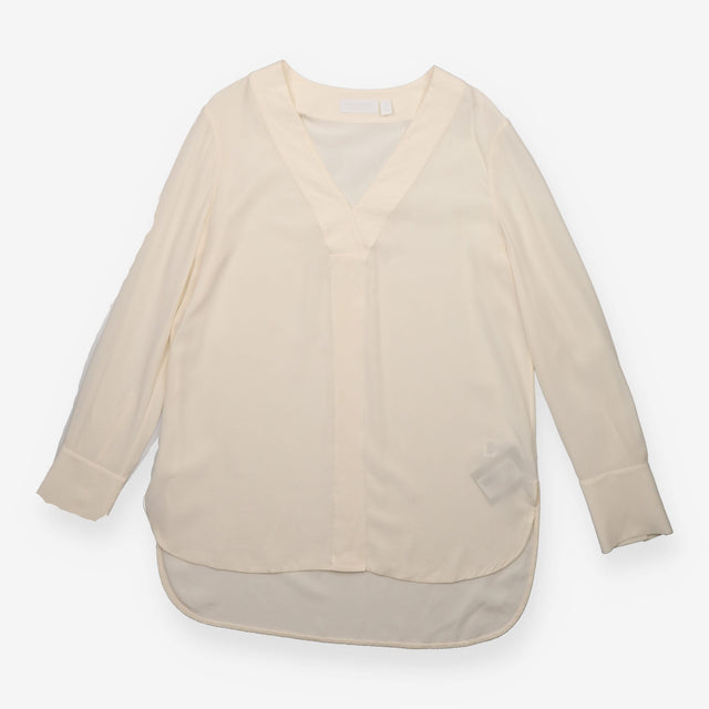 Blouse Ivory 100% Silk V-Neck
