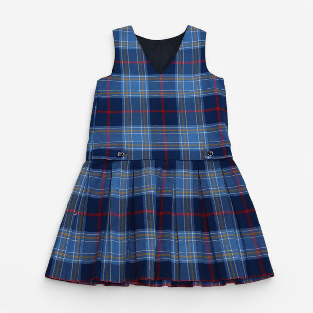 Pinafore Dress School Blue Tartan