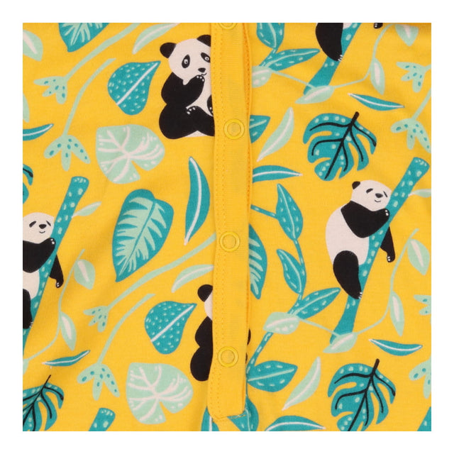 Hooded Romper Yellow Pandas