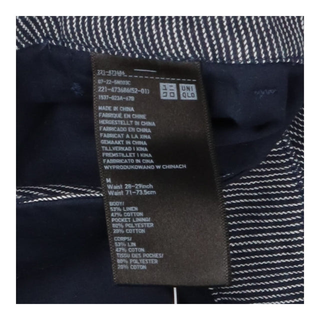 Navy Striped Wide Leg Trousers