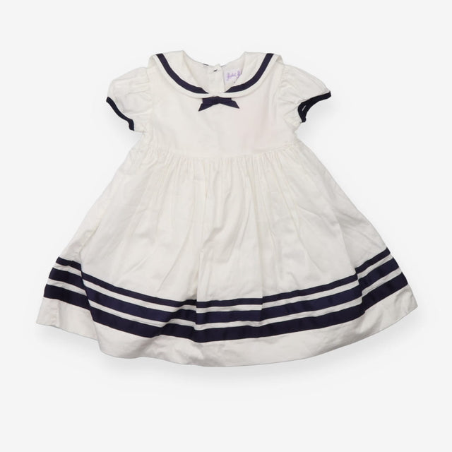 Blue and white collared dress