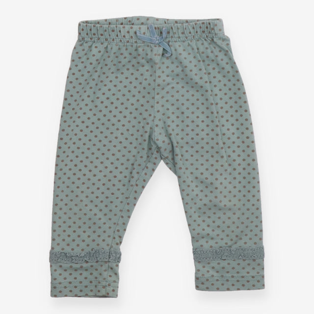 Leggings green brown spot lace leg