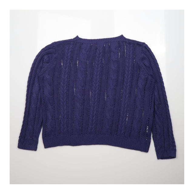 Jumper Dark Purple Acrylic Open Scoop Neck
