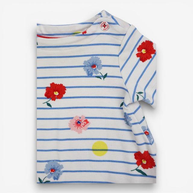 Tunic and Leggings Blue Stripe with Flowers and Sp