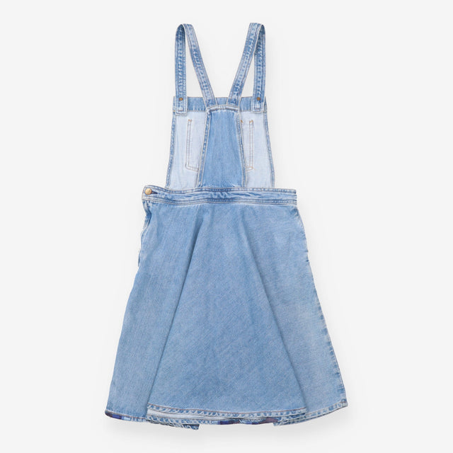Pinafore Dress Blue Denim Embroidered Racerback