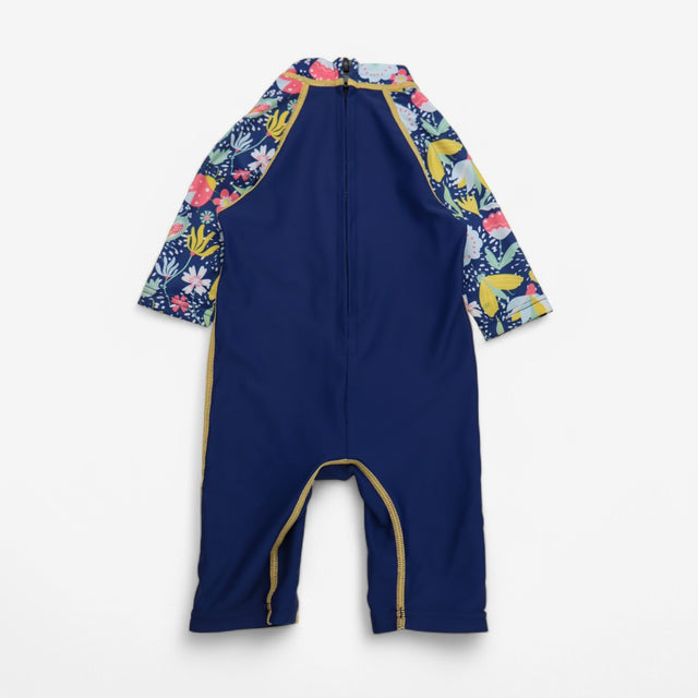 Sunsuit Blue and Yellow with Flowers