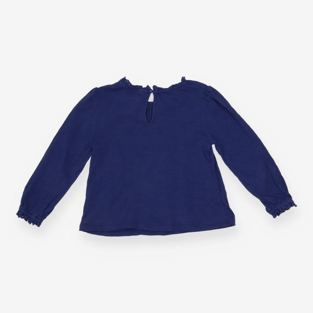 T-Shirt Long Sleeve Blue Lace Frill Collar