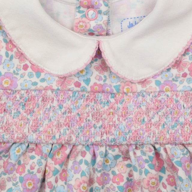 White Floral Collared Dress