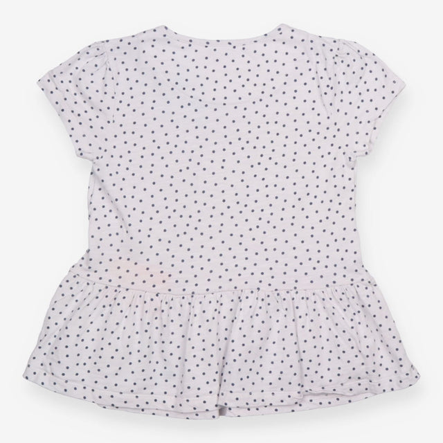 Tee white small spot tunic style SS