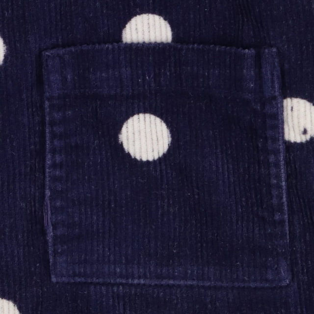 Pinafore dress navy polka dots