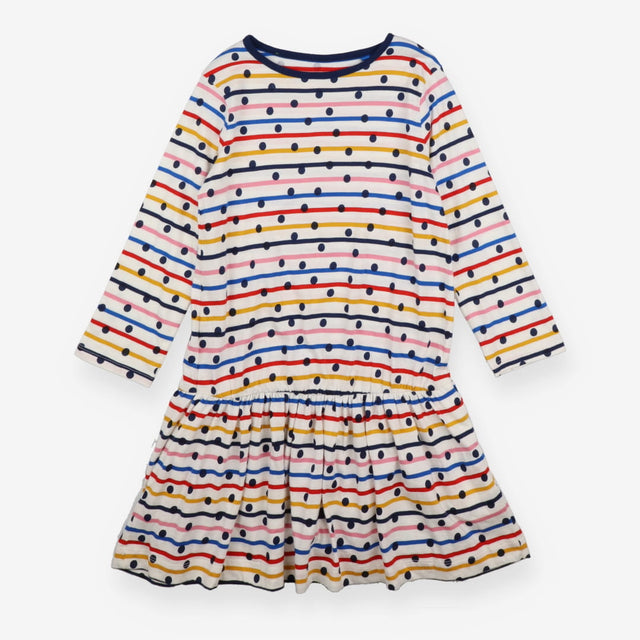 Dress Long Sleeved Multicoloured Striped and Spots