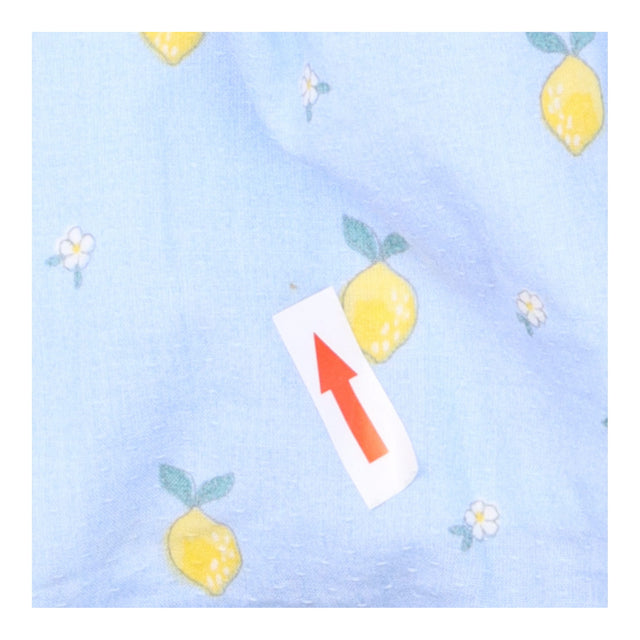 Dress Short Sleeve Collared Blue Lemon Appliques