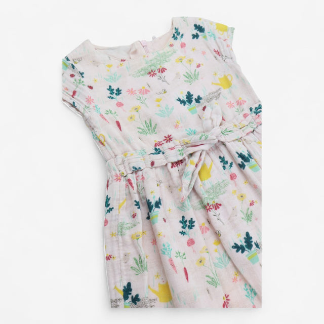 Dress woven pink garden