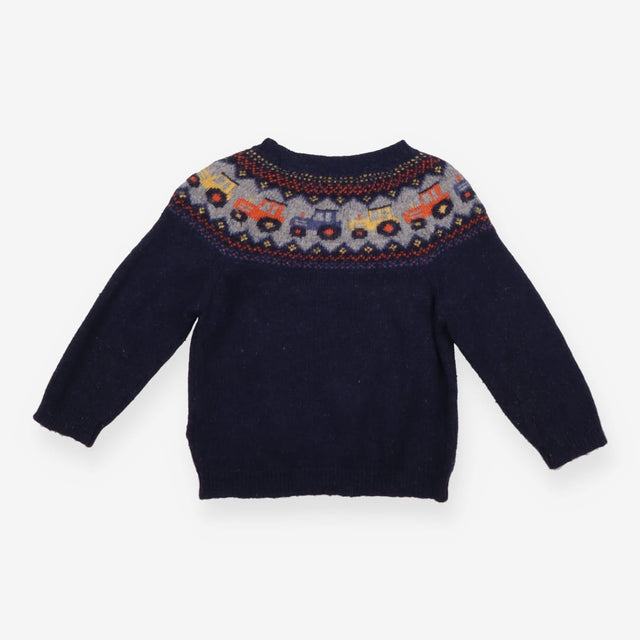Navy Tractors Knit Sweater