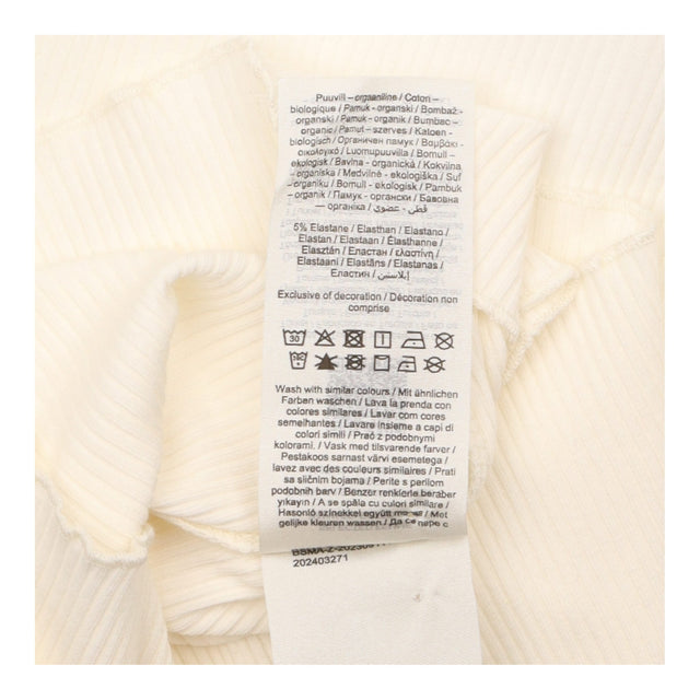 Long Sleeve Top Cream Ribbed Organic Cotton