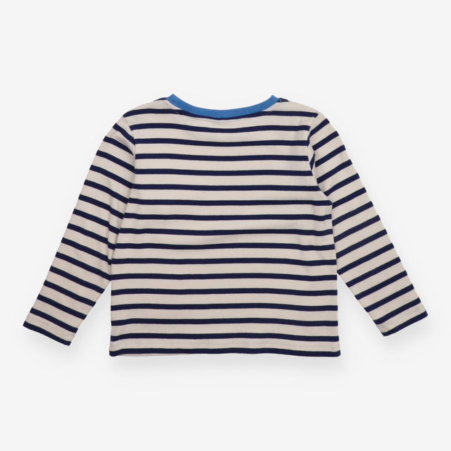 White and Blue Striped Long Sleeve