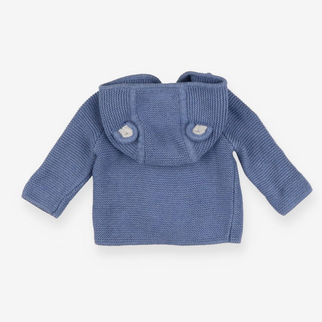 Knit Cardigan Blue with Ears and Buttons
