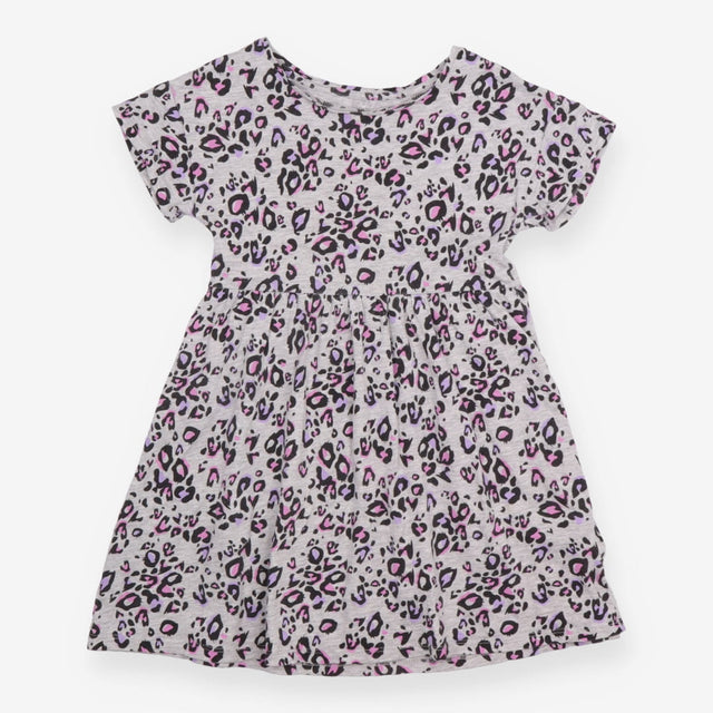 Dress jersey SS grey animal print