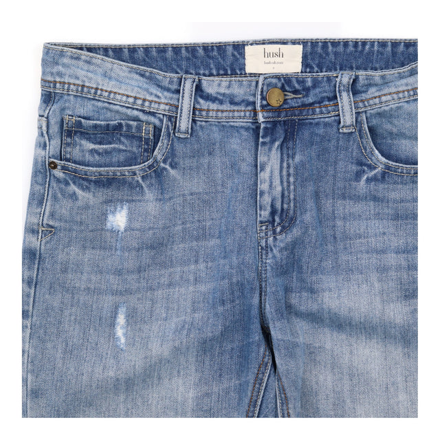 Jeans Slim Boyfriend Distressed Denim Light Blue