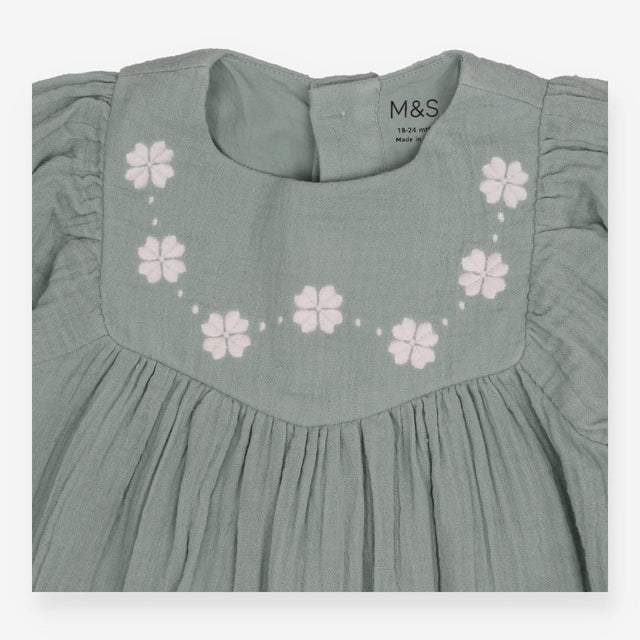 Sage Green Dress with Waffles