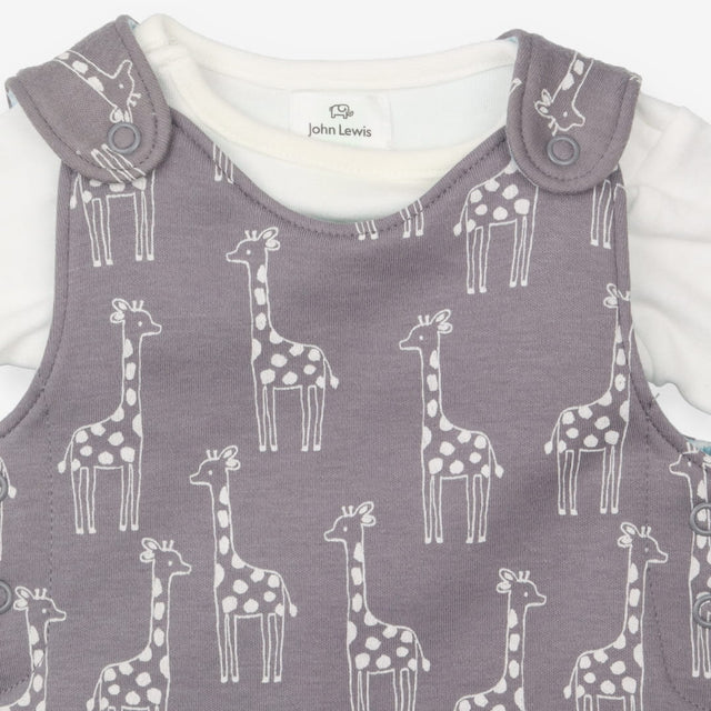 Grey Giraffe Romper and Long Sleeve