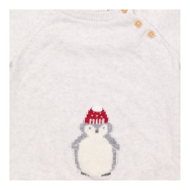 Grey Knit Sweater Chilly Penguin