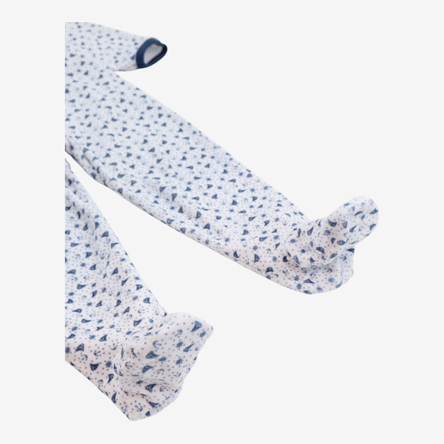 Sleepsuit white velour blue boats and anchors
