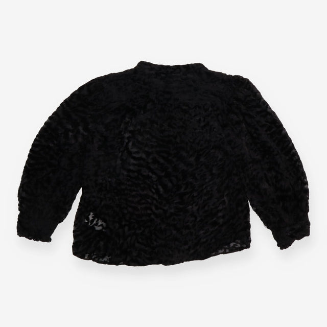 Blouse Black Velvet Devore Animal Print Long Sleev