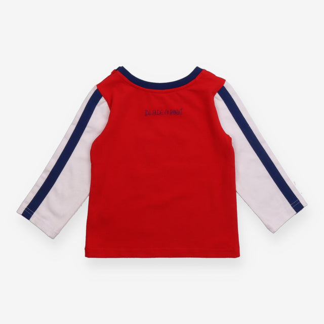 T-shirt long sleeve red and white stars USA
