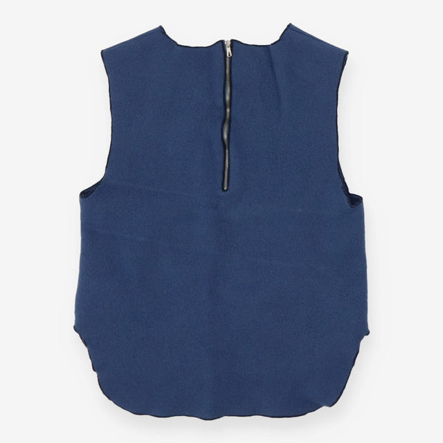 Cashmere Wool Blue Structured Vest – Women’s Winte