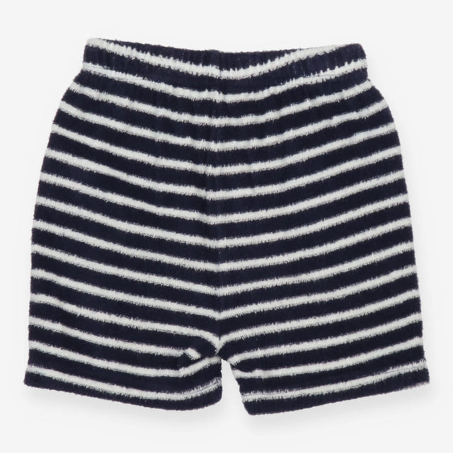 Shorts blue white stripe towelling