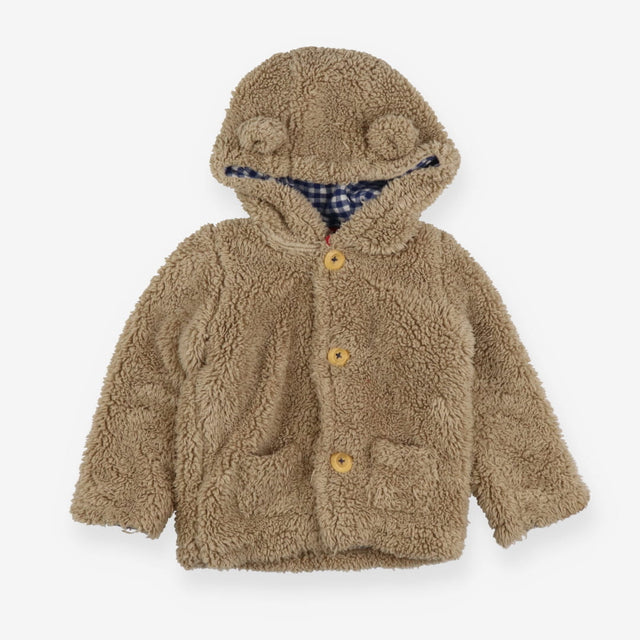 Jacket light brown fluffy bear with ears