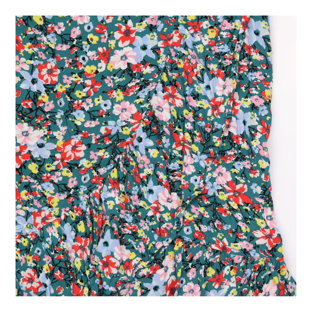 Floral Tiered Midi Skirt Multicoloured Print Visco