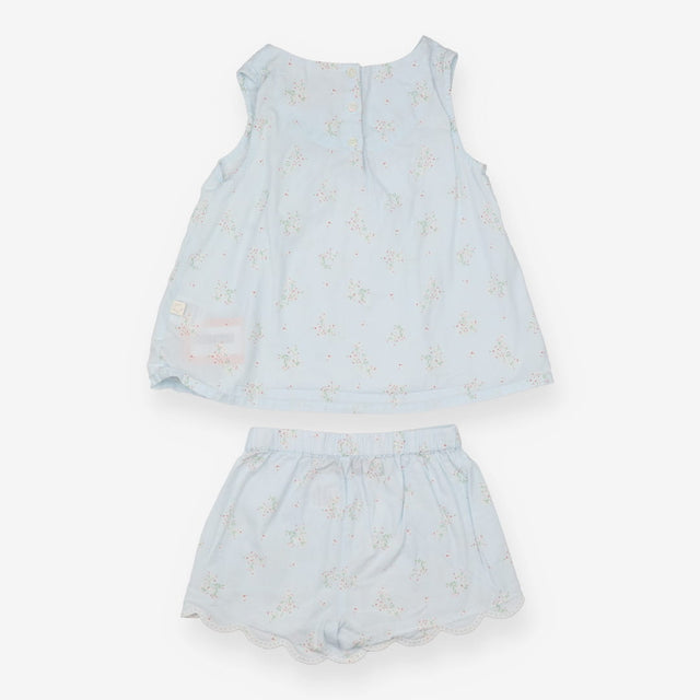 Blue Outfit with Flowers