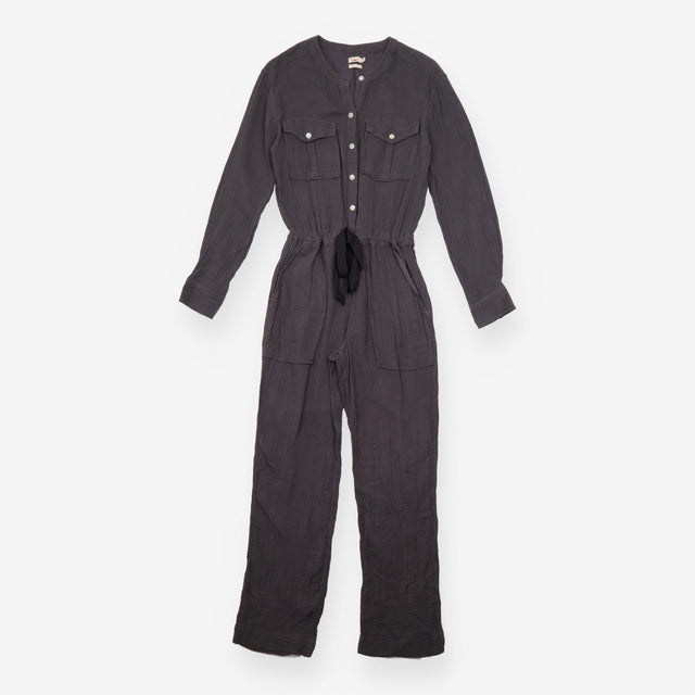 Jumpsuit Organic Cotton Gauze Washed Black