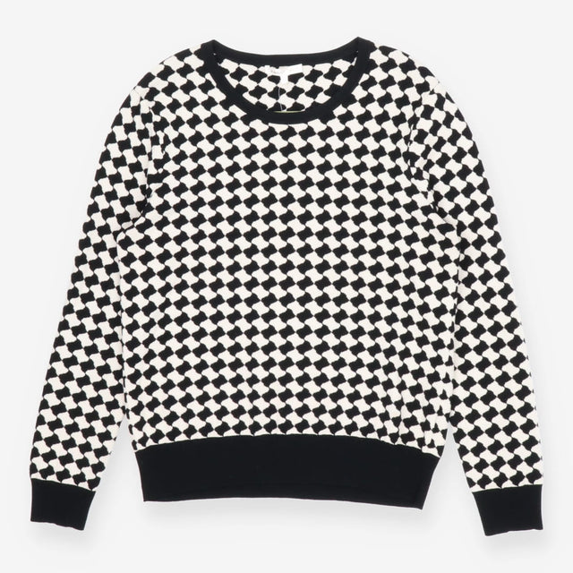 Paule Ka Black & White Geometric Knit Sweater Luxu