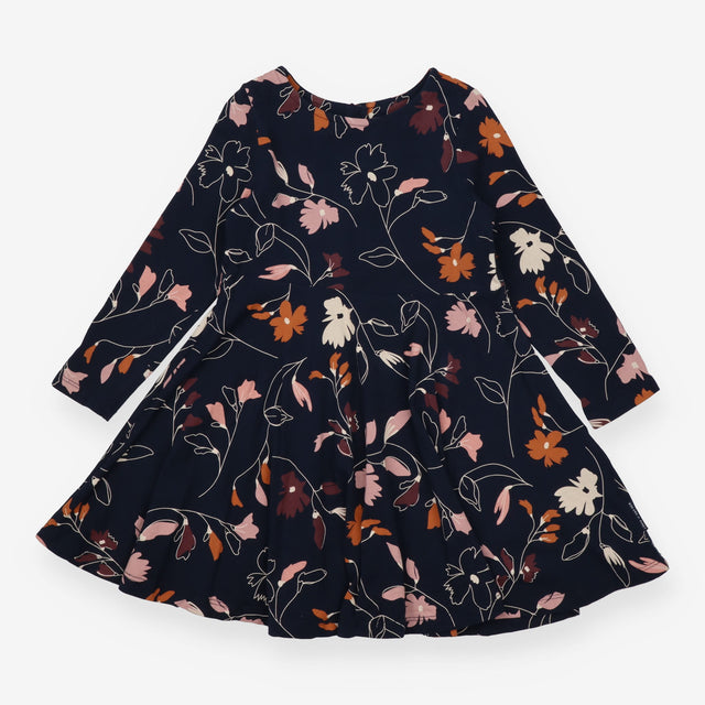 Navy Autumn Leaves Dress