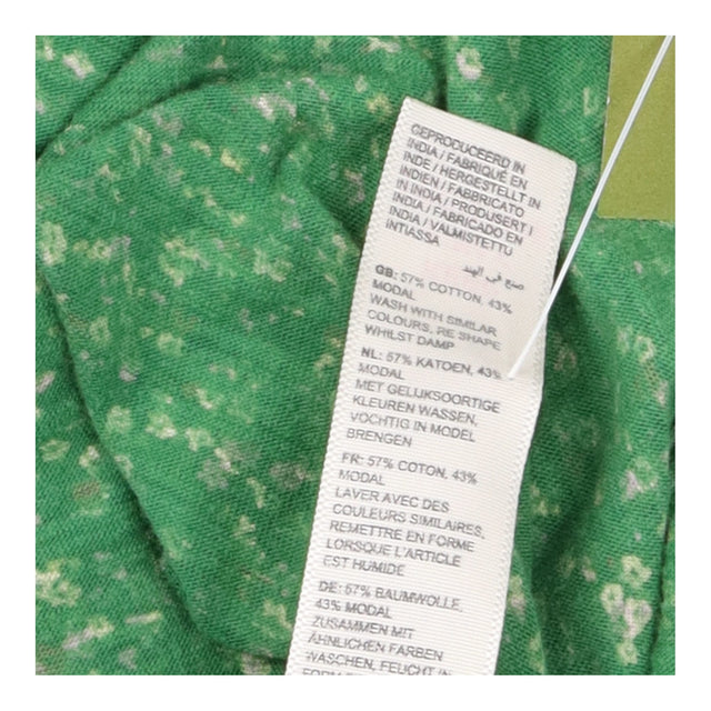 Dress Green Ditsy Floral Button Detail Midi