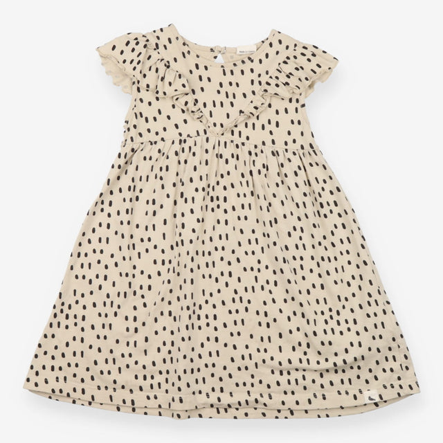 Dress stone SS frill black marks jersey