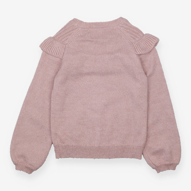 Pink Knit Sweater Frill Detail