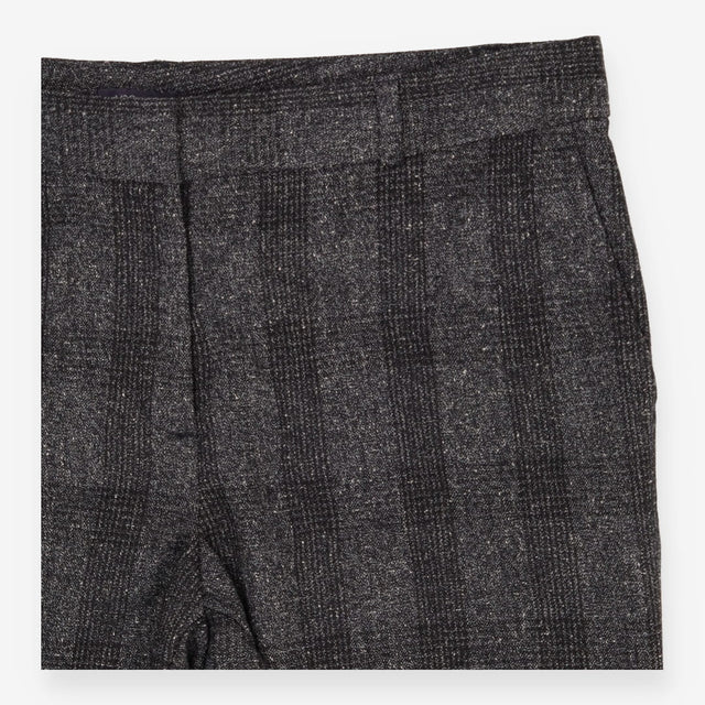 Grey Tweed Straight Leg Trousers
