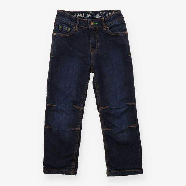 Jeans with Green and Blue Tartan Lining