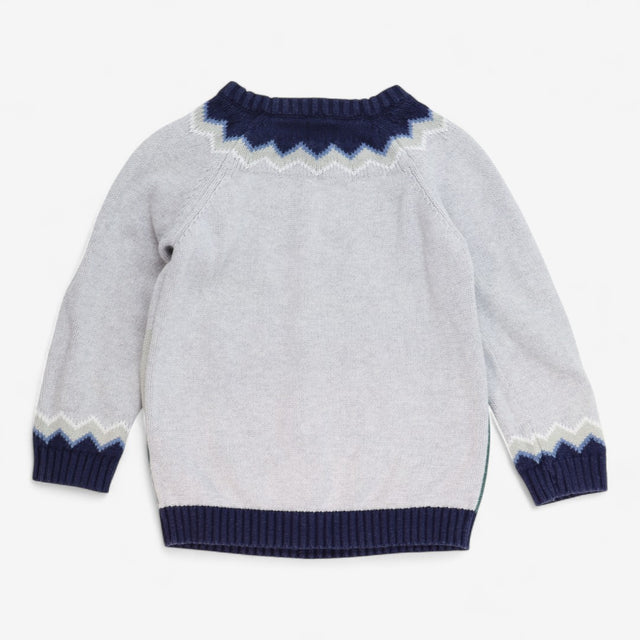 Grey sweater with Bears at pond