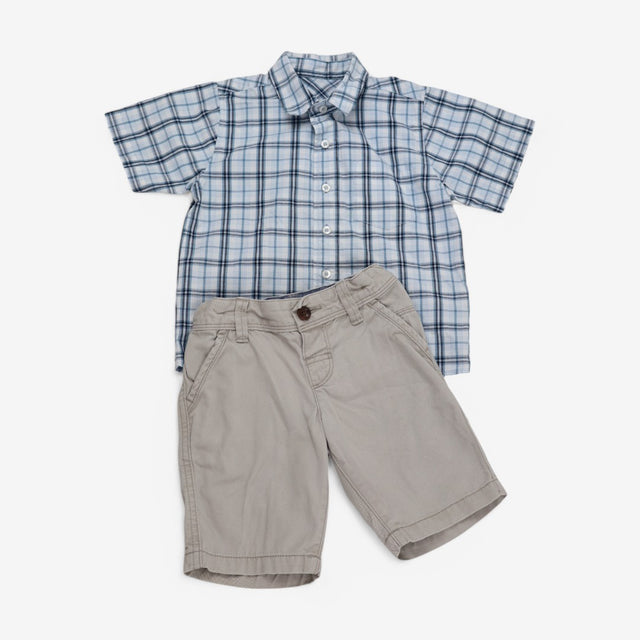 Shirt & Chino Short Outfit 2pcs