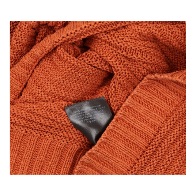 Jumper Burnt Orange Textured Knit Crew Neck